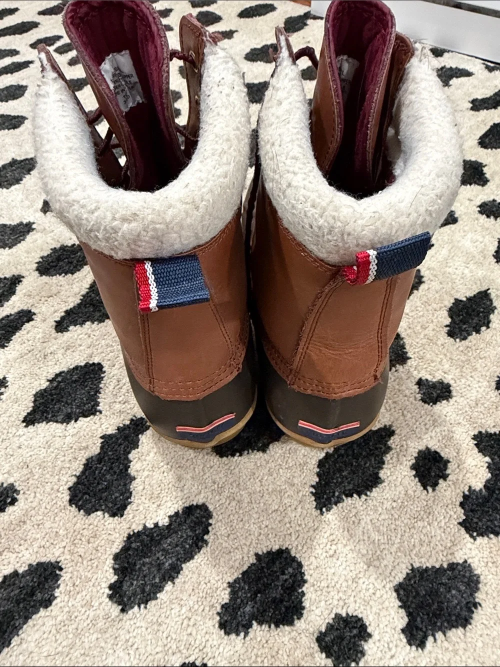 Brown Waterproof Duck Boots with Shearling Lining